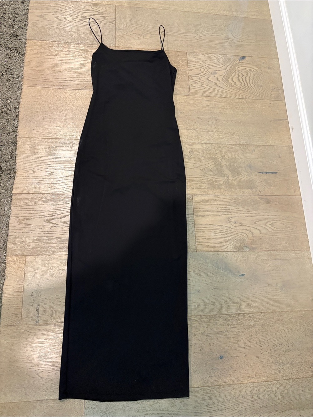 Zara Classic Black Spaghetti-Strap Maxi Dress